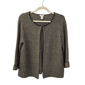 Chico's Heavy Knit 3/4 Sleeve Open Cardigan Sweater Size Chico's 1/Medium